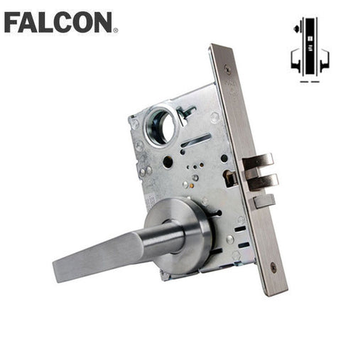 Falcon - MA101-DG - Cylinder Mortise Lock - Passage - Dane Lever - 626 - Satin Chrome - Optional Handing - Fire Rated - Grade 1 - UHS Hardware