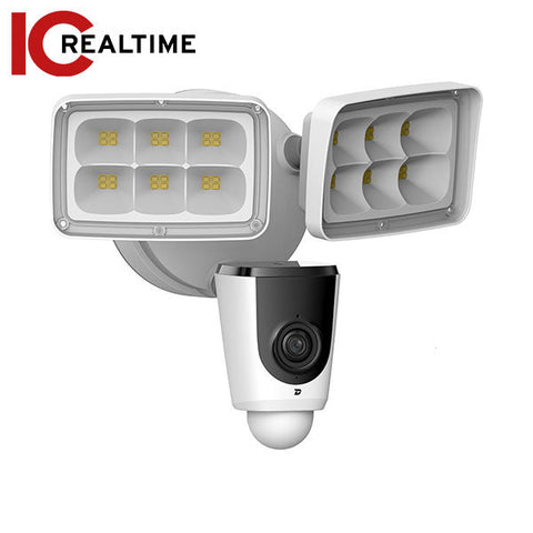 IC Realtime - FLOODER / 2MP Wi-Fi Outdoor Floodlight Camera / Fixed 2.8mm Lens / 33ft Distance Night Vision / 100 VAC To 240 VAC / Built-In Mic