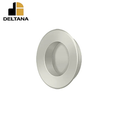 Deltana - Flush Pull - Round - Heavy Duty - 1-7/8" - Solid Brass - 1-1/2" Base Size - Optional Finish