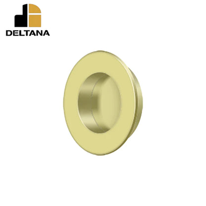 Deltana - Flush Pull - Round - Heavy Duty - 1-7/8" - Solid Brass - 1-1/2" Base Size - Optional Finish