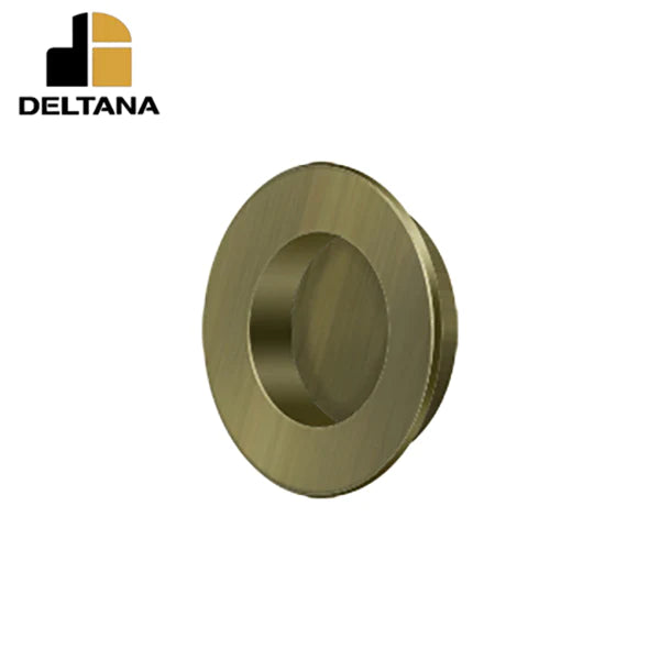 Deltana - Flush Pull - Round - Heavy Duty - 1-7/8" - Solid Brass - 1-1/2" Base Size - Optional Finish