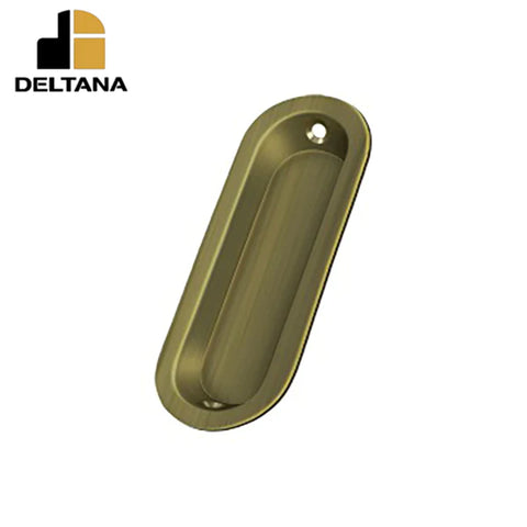 Deltana - Flush Pull - Oblong - 3-1/2" x 1-1/4" x 3/8" - Optional Finish