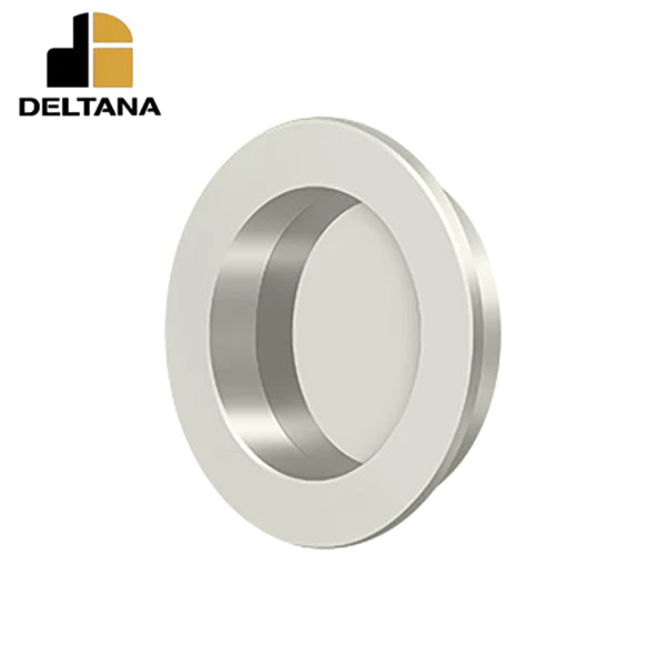 Deltana - Flush Pull - Round - Heavy Duty - 2-3/8" - Solid Brass - 2-1/8" Base Size - Optional Finish