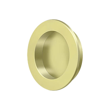 Deltana - Flush Pull - Round - Heavy Duty - 2-3/8" - Solid Brass - 2-1/8" Base Size - Optional Finish