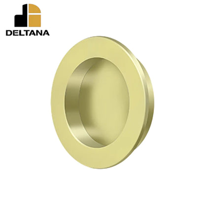 Deltana - Flush Pull - Round - Heavy Duty - 2-3/8" - Solid Brass - 2-1/8" Base Size - Optional Finish
