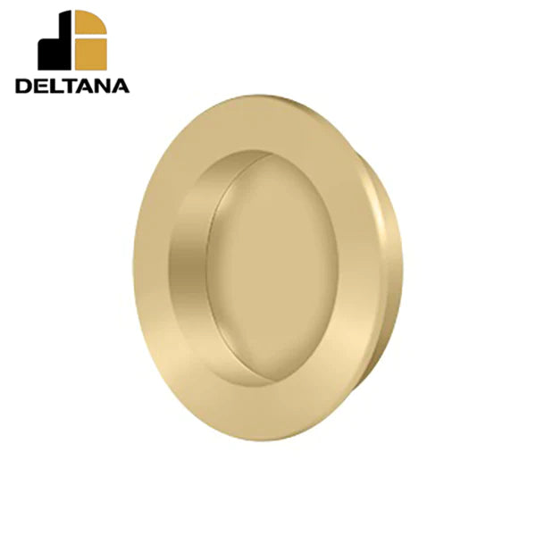 Deltana - Flush Pull - Round - Heavy Duty - 2-3/8" - Solid Brass - 2-1/8" Base Size - Optional Finish