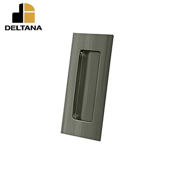 Deltana - Flush Pull - Rectangular - Heavy Duty - 4" x 1-7/8" x 7/16" - Solid Brass - Optional Finish