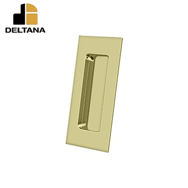 Deltana - Flush Pull - Rectangular - Heavy Duty - 4" x 1-7/8" x 7/16" - Solid Brass - Optional Finish