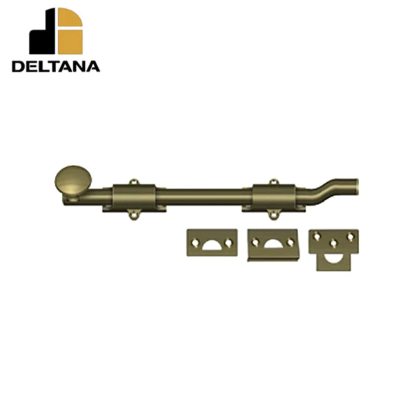 Deltana - 10" Surface Bolt w/ Offet - Heavy Duty - Optional Finish