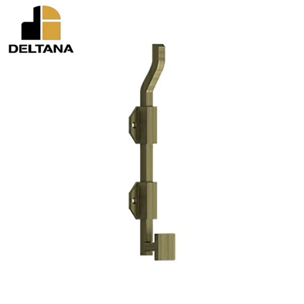 Deltana - 10" Modern Offset Surface Bolt - Heavy Duty - Solid Brass - Optional Finish