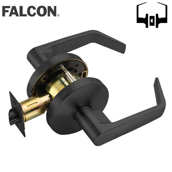 Falcon - W101S - Cylindrical Leverset - Dane Lever - Passage - 2 3/4" Backset - Flat Black - Grade 2 - UHS Hardware