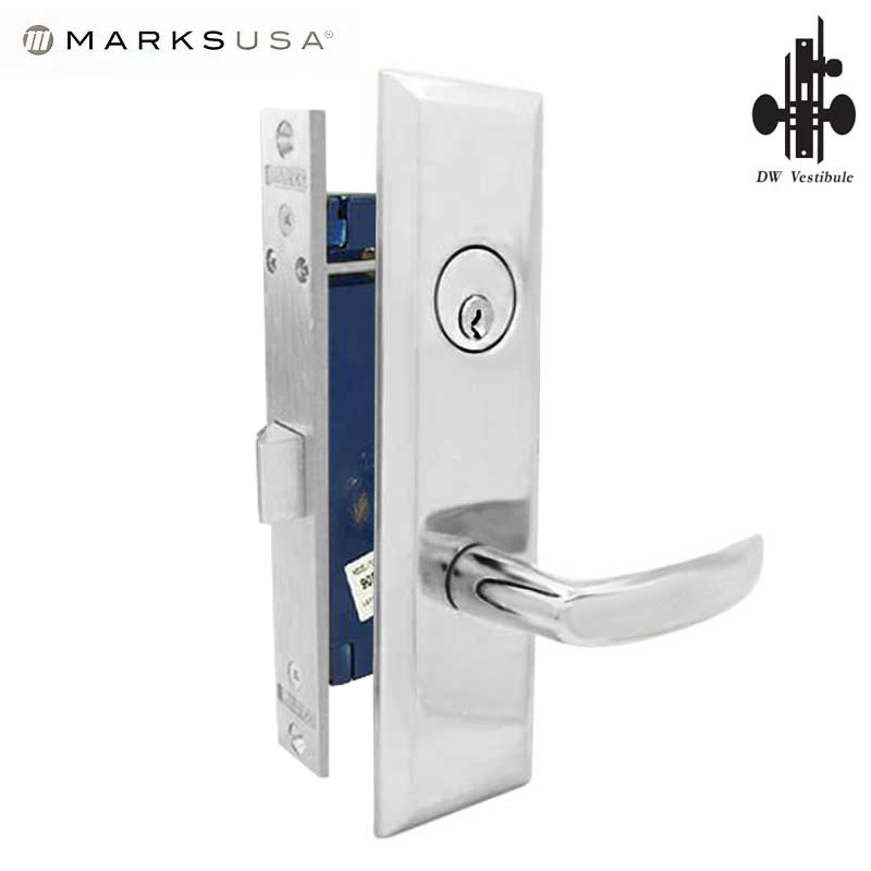 Marks USA - 9NY96DW-26D  - New York Mortise Lever Lock - U26D - 1-1/4" X 8"- Vestibule  - RH - UHS Hardware
