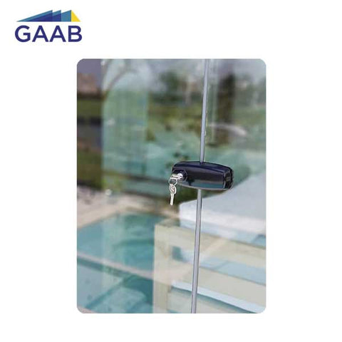 GAAB - T180  - Tempered Frameless Glass Door Lock  - Reversible - 10 -12mm Doors - Black - UHS Hardware