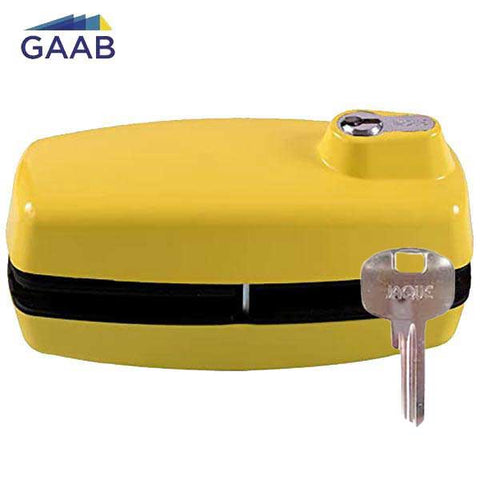 GAAB - T180  - Tempered Frameless Glass Door Lock  - Reversible - 10 -12mm Doors - YALE Keyway - Yellow - UHS Hardware