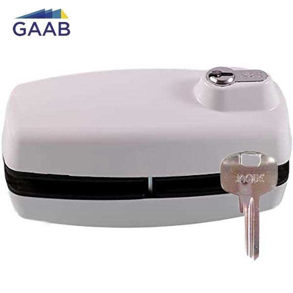 GAAB - T180  - Tempered Frameless Glass Door Lock  - Reversible - 10 -12mm Doors - YALE Keyway - White - UHS Hardware