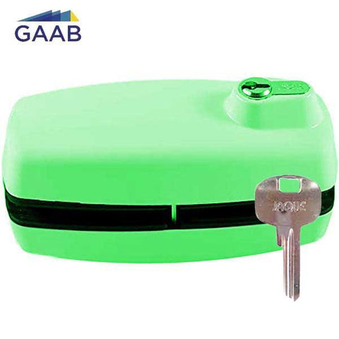 GAAB - T180  - Tempered Frameless Glass Door Lock  - Reversible - 10 -12mm Doors - YALE Keyway - Green - UHS Hardware