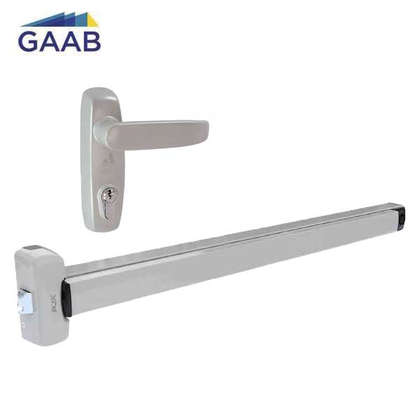 GAAB - T300-04 & T800M14B - RIM Panic Exit Device and Lever Exit Trim - Modular and Reversible - for 33" Single Doors -  Single Doors - Satin Chrome - UHS Hardware