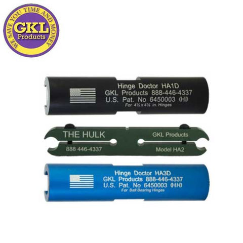 GKL - Hinge Doctor Kit - Commercial & Residential - For 4.5" & 5" - Black Blue & Green - UHS Hardware