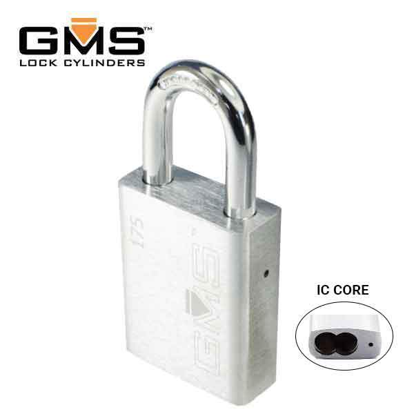 GMS LFICP175 - IC Padlock - LFIC Core - 1.75" Body  - US26D - Satin Chrome - UHS Hardware