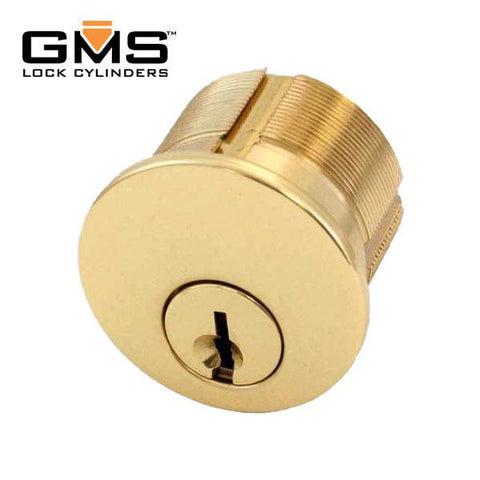 GMS Mortise Cylinder - 1-1/8" - 5-Pin - US3 - Polished Brass - UHS Hardware