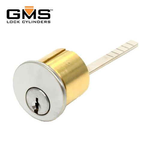 GMS Rim Cylinder - 1-1/8" - 5 Pin -  US26D - Satin Chrome - UHS Hardware