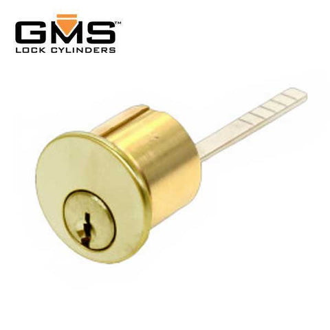GMS Rim Cylinder - 1-1/8" - 5 Pin -  US3 - Bright Brass - KW1 - UHS Hardware