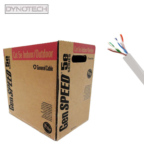 DynoTech - GenSPEED 5000 Residential CMX Outdoor-CMR Network Cable - Cat5e - UTP - 1000ft - White - UHS Hardware