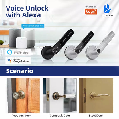 DeGuard Pro - Premium Electronic Keyless Entry Smart Code Lever - N31B - Bluetooth / Fingerprint / RFID / PIN / Wi-Fi - IP55 (Optional Finish)
