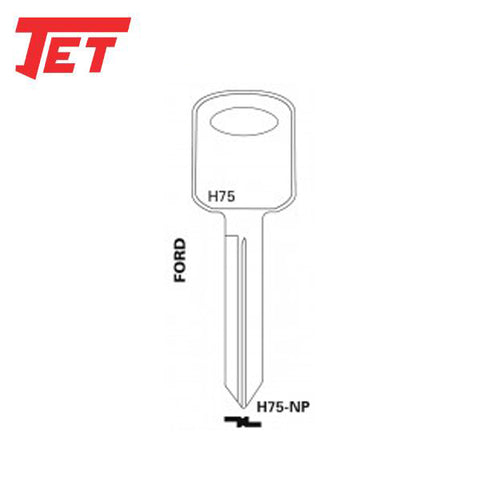 JET - H75-NP - Ford / Lincoln / Mercury / Mazda Key Blank - Nickel Plated - UHS Hardware