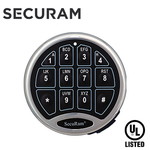 SECURAM - SafeLogic Basic Electronic Safe Keypad SwingBolt Lock - UL Listed - Satin Chrome - UHS Hardware