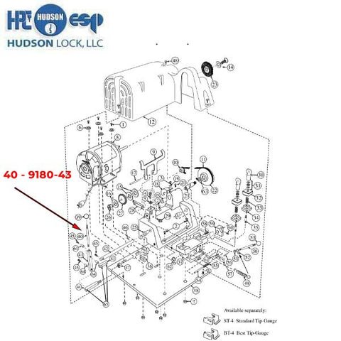 HPC - 9180-43 - Replacement Lever Rod for 9180MC Power Speedex Key Duplicator - UHS Hardware