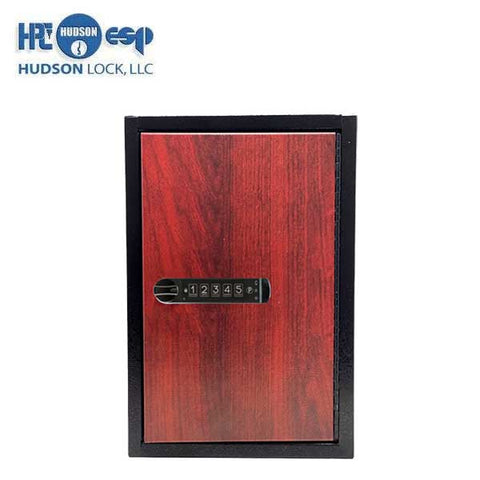 HPC - Single-Tag Kekab with Digital Lock - 30 Key Capacity - Black with Red Wood Finish - UHS Hardware
