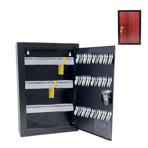 HPC - Single-Tag Kekab - 120 Key Capacity - Black with Red Wood Finish - UHS Hardware