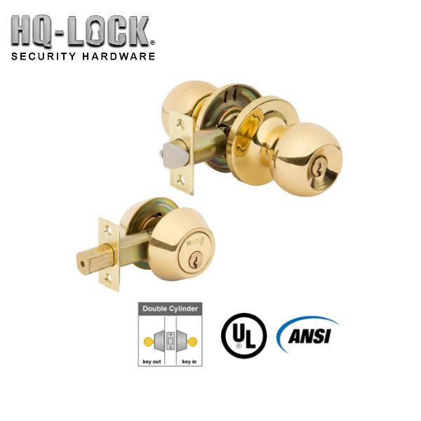 HQ LOCK - Entry Lockset - Deadbolt Combo Set - Double Cylinder - US3 - UHS Hardware