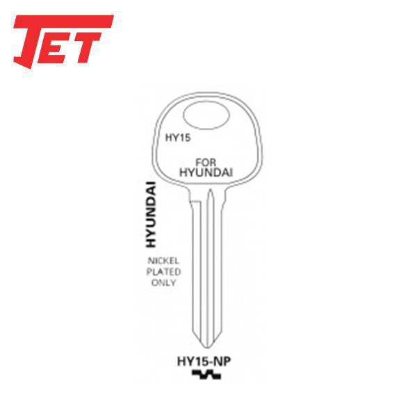 JET - HY15 - Hyundai / Kia - Mechanical Key - Nickel Plated - UHS Hardware