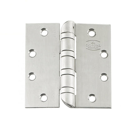 Cal-Royal - Hospital Tip Specialty Hinge - Full Mortise  - Four Ball Bearing - 4-1/2" x 4-1/2" - Stainless Steel