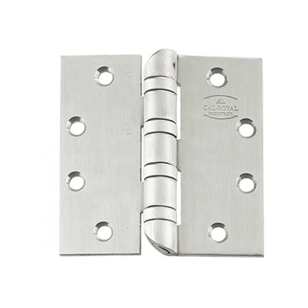 Cal-Royal - Hospital Tip Specialty Hinge - Full Mortise  - Four Ball Bearing - 5" x 4-1/2" - Stainless Steel