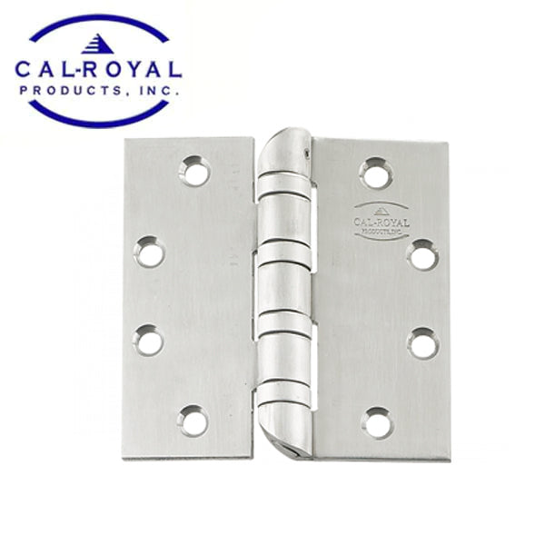 Cal-Royal - Hospital Tip Specialty Hinge - Full Mortise  - Four Ball Bearing - 5" x 4-1/2" - Stainless Steel
