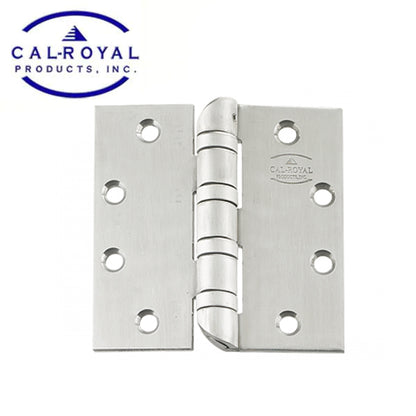 Cal-Royal - Hospital Tip Specialty Hinge - Full Mortise  - Four Ball Bearing - 5" x 4-1/2" - Stainless Steel