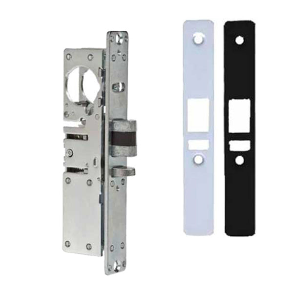 Ilco - 451 Deadlatch Mortise Lock Body - 31/32" Backset - LH - Flat Faceplates - Clear/Dark Bronze Faceplates