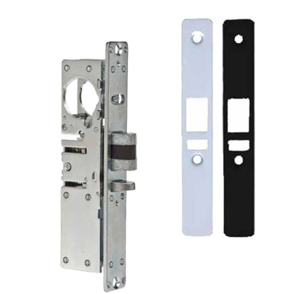 Ilco - 451 Deadlatch Mortise Lock Body - 1 1/8" Backset - LH - Flat Faceplate - Clear/Dark Bronze Faceplates