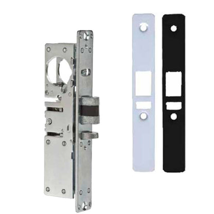 Ilco - 451 Deadlatch Mortise Lock Body - 1 1/8" Backset - LH - Flat Faceplate - Clear/Dark Bronze Faceplates