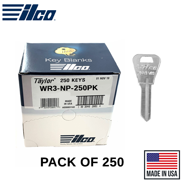 WR3-NP WEISER Key Blank 250 Pack -  ILCO - UHS Hardware