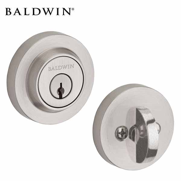 Baldwin Reserve - SC.CRD - Contemporary Round Deadbolt - Single Cylinder With Thumbturn - 150 - Satin Nickel - Grade 2 - UHS Hardware