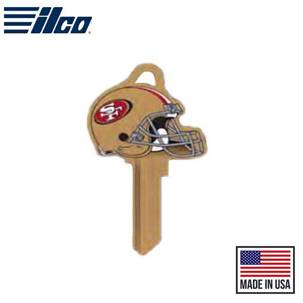 ILCO - NFL TeamKeys - Helmet Edition - Key Blank - San Francisco 49ers - KW1 (5 Pack) - UHS Hardware