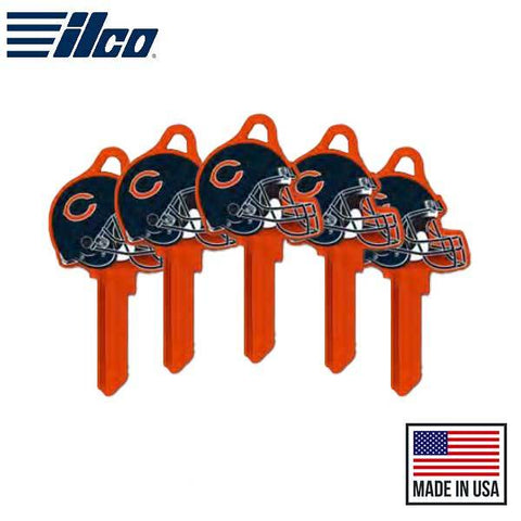 ILCO - NFL TeamKeys - Helmet Edition - Key Blank - Chicago Bears - KW1 (5 Pack) - UHS Hardware