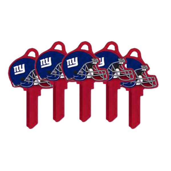 ILCO - NFL TeamKeys - Helmet Edition - Key Blank - New York Giants - KW1 (5 Pack) - UHS Hardware