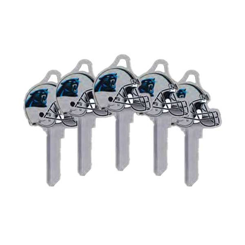 ILCO - NFL TeamKeys - Helmet Edition - Key Blank - Carolina Panthers - KW1 (5 Pack) - UHS Hardware