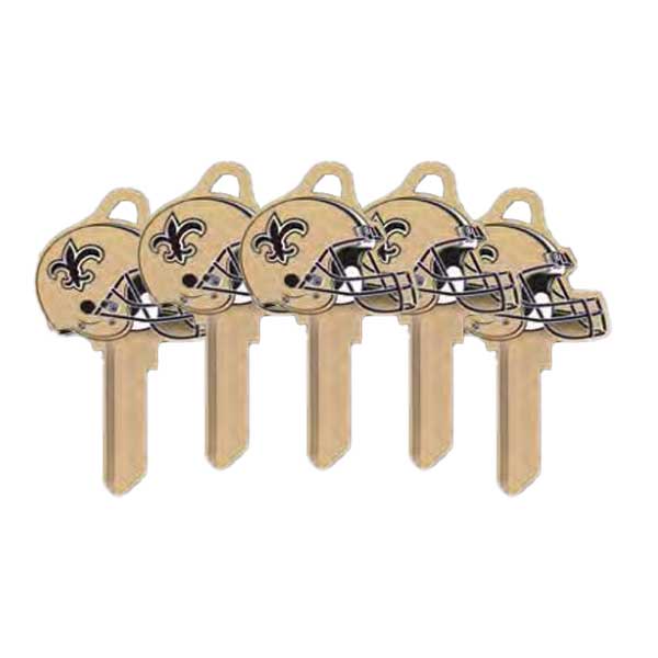 ILCO - NFL TeamKeys - Helmet Edition - Key Blank - New Orleans Saints - KW1 (5 Pack) - UHS Hardware