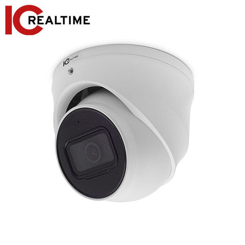 IC Realtime - IPEG-E20F-IRW3 / 2MP IP Indoor/Outdoor Small Size Vandal Eyeball Dome Camera / Fixed 2.8mm Lens (110°) / 98 Feet IR / PoE Capable.